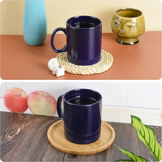 29oz Extra Large Ceramic Coffee Mug with Handle for Office and Home (Blue)