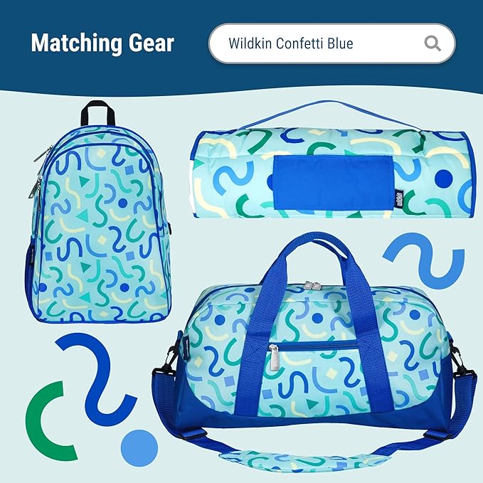 Wildkin Kids Insulated Lunch Bag – Reusable, Ideal for Hot/Cold Snacks, School & Travel - Confetti Blue