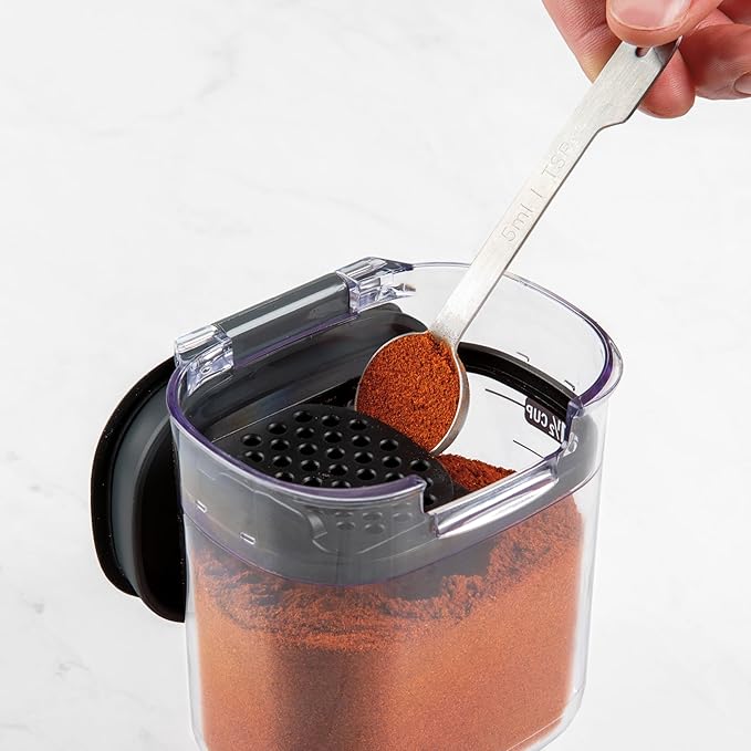 ProKeeper+ Airtight Food Storage Container Set – Clear Plastic Flour and Sugar Canister Set with Magnetic Accessories for Kitchen Organization (Black, 9-Piece)