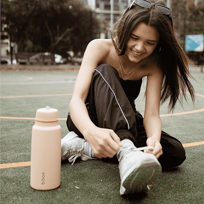 b.box Triple Insulated 34oz Water Bottle w/Stainless Steel Straw. 46 Hours Cold. Leak Proof Tumbler with Lid and Straw for Travel, Gym & School. BPA Free Sports Water Bottles.