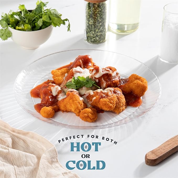 PLASTICPRO 240 Pack Crystal Like Clear Disposable 10 inch Plastic Plates Dinner Dishes Plates for Special Occasions Parties