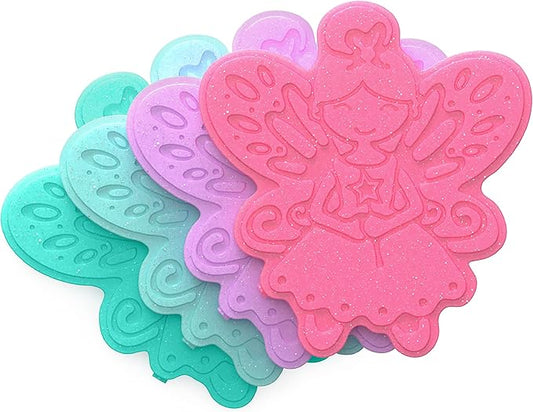 Bentgo Buddies Glitter Reusable Ice Packs - Slim Ice Packs for Lunch Boxes, Lunch Bags, and Coolers - Multicolored 4-Pack (Fairy)