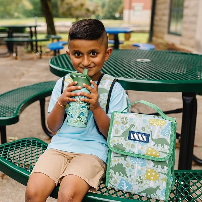 Wildkin Kids Insulated Lunch Bag – Reusable, Ideal for Hot/Cold Snacks, School & Travel - Dinomite Dinosaurs