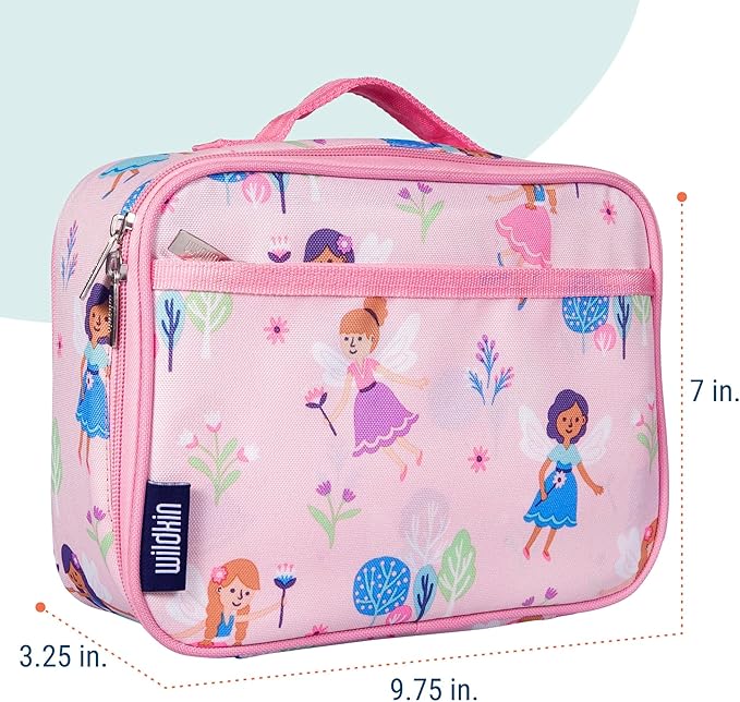 Wildkin Kids Insulated Lunch Box – Durable and Reusable for School & Travel - Fairy Garden