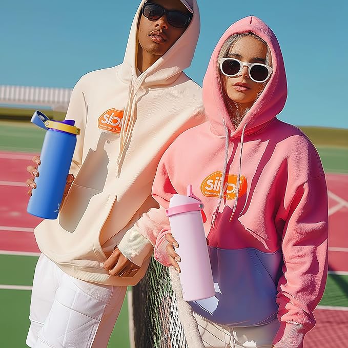 40 oz Insulated Water Bottle with Straw: Meoky Stainless Steel Metal Water Bottle with 2-in-1 Lid - Leak Proof, Cold for 24 Hours, Protective Silicone Base, BPA-Free for Sports Gym, Sage