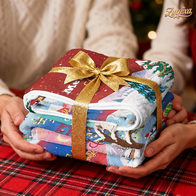 Christmas Kitchen Towels Xmas Hand Towel Decorative - Tea Towel Winter Snowy Decor Towel Absorbent Sets with Hanging Loop for Dish Holiday Garden Farmhouse Bathroom, 6 Pcs