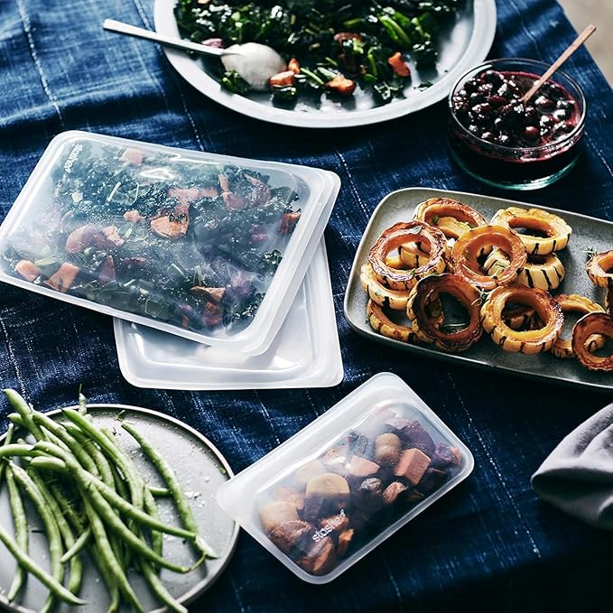 Stasher Premium Silicone Reusable Food Storage Bags, 5-Pack, Tie Dye Multi, Multi-Use Food Storage Bags, Lunch Bag, Travel Containers, BPA Free, Leak-free, Dishwasher-Safe, Eco-friendly