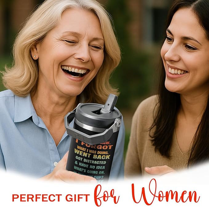 Funny 30oz Tumbler – “I Came. I Saw. I Forgot.” Stainless Steel Insulated Travel Mug – Humorous Gift for Coworkers, Friends, Men & Women – Coffee Cup with Handle Lid