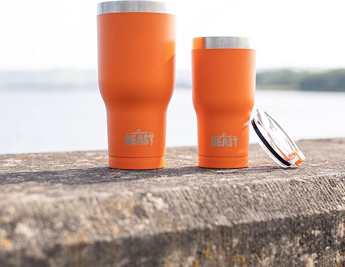 Beast 20 oz Tumbler Stainless Steel Vacuum Insulated Coffee Ice Cup Double Wall Travel Flask (Orange)