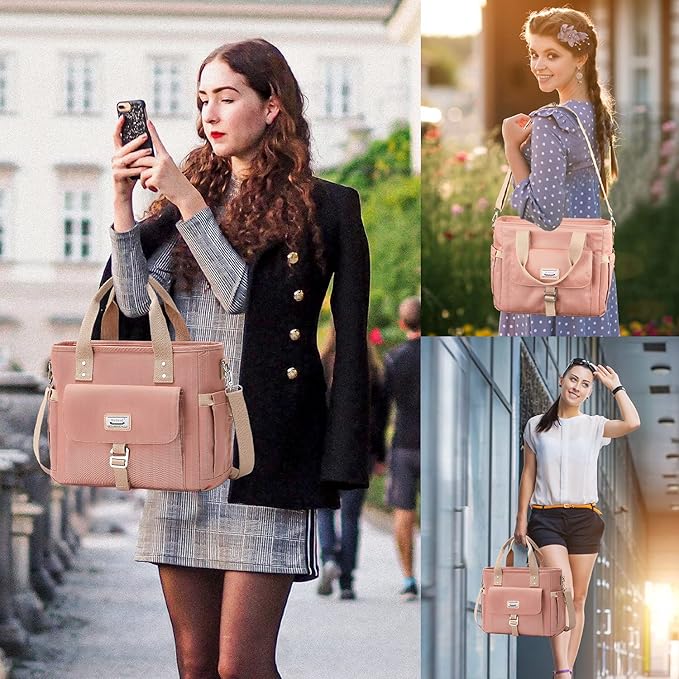 Weitars Lunch Bag for Women Work,Insulated Lunch Box Extra Large Lunch Tote Bag,Wide-Open Tote Cooler Bag With Removable Shoulder Strap with Side Pocket,Lunchbag For Picnic Hiking Beach