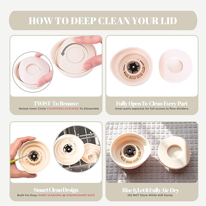 12 oz Push Button Lid Stainless Steel Travel Mug | Double Wall Insulated, Leak-Proof | Keeps Drinks Hot for 6hrs & Cold for 12hrs | Dishwasher Safe | Perfect for Coffee, Tea & More (Beige Gray)