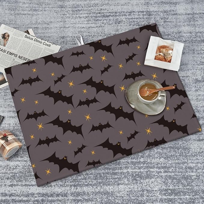 Star Bats Witchy Dish Drying Mat 18x24 For Kitchen Counter Absorbent Microfiber Dishes Pad Dish Drainer Rack Mats Fast Dry Kitchen Accessories