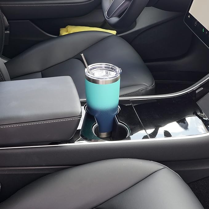 WETOWETO 20oz Insulated Stainless Steel Tumbler, Double Wall Vacuum Travel Coffee Mug, Leak-Proof Tumbler Cup for Home Office Travel (Green-Blue Gradient, 1 Pack)