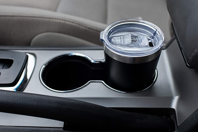 Earth Ethical Best Insulated Tumbler Double Walled - Keep Drinks Hot or Cold - Travel Tumbler Thermal Cups - Vacuum, Stainless Steel - Easy Grip Cup for Coffee, Iced Drinks - 20 oz (Black)