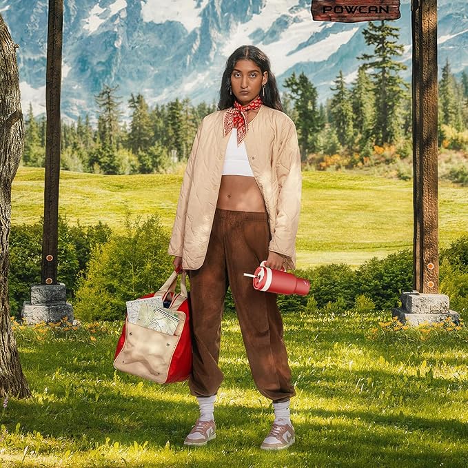 40 oz Tumbler with Handle, 2-in-1 Straw and Sip Lid, Leakproof, Dishwasher Safe, Insulated Stainless Steel Travel Coffee Mug, Keeps Cold for 34 Hours, Fits in Car Cup Holder (Fiery Love)