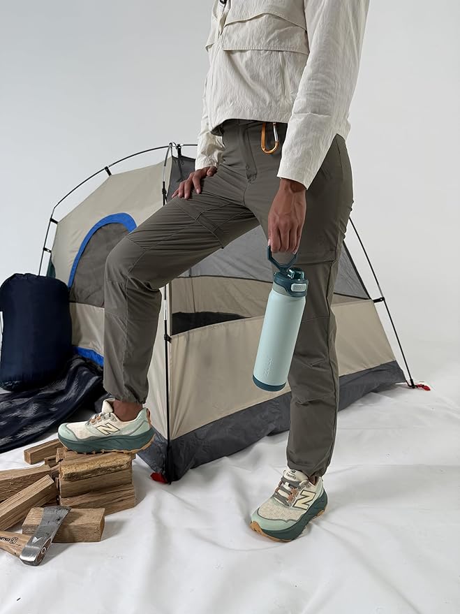 ZULU Powerfill Pro 24oz Stainless Steel Water Bottle with Quick Fill Lid, Triple Walled Vacuum Insulated Metal, Leak Proof Locking Lid, Sip and Chug, Reusable BPA Free, Evergreen