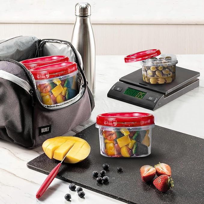 RFAQK 10 PCS Freezer Storage Containers-[10*16 OZ] Plastic Food Storage Containers with Twist Top Lids-BPA Free Leakproof Jars-Deli Container Stackable Meal Prep Reusable Box for Lunch,Soup,Oats,Gym