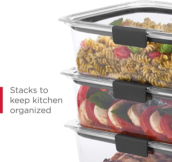 Rubbermaid Brilliance BPA Free 44-Piece Food Storage Containers Set Airtight Leak-Proof with Lids for Meal Prep Lunch and Leftovers