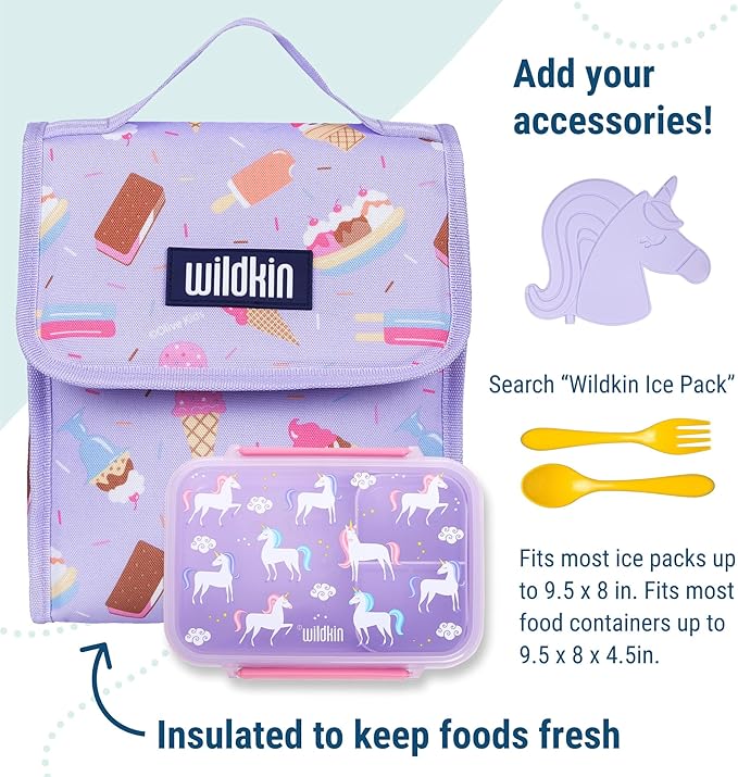 Wildkin Kids Insulated Lunch Bag – Reusable, Ideal for Hot/Cold Snacks, School & Travel - Sweet Dreams