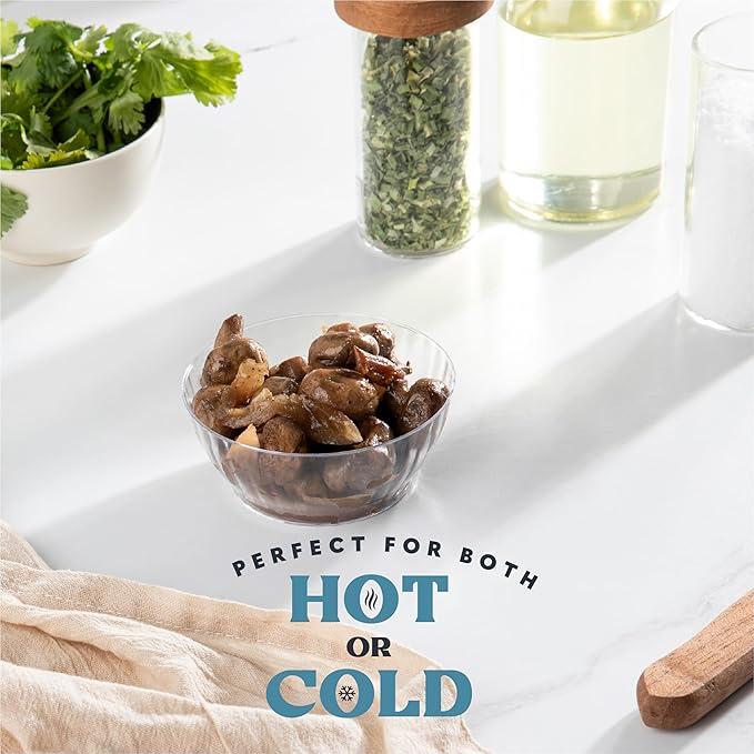 PLASTICPRO 50 Pack Small Plastic Bowls Crystal Like 6 oz Bowls Elegant Clear Plastic Bowls for Party and Occasions