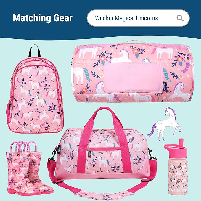 Wildkin Kids Insulated Lunch Bag – Reusable, Ideal for Hot/Cold Snacks, School & Travel - Magical Unicorns