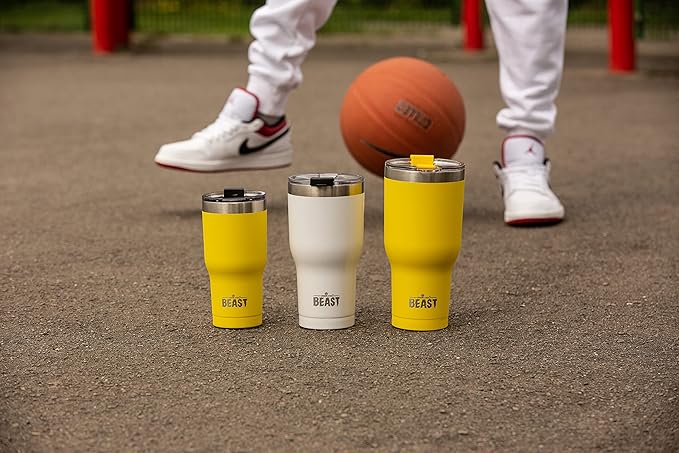 Beast 20 oz Tumbler Stainless Steel Vacuum Insulated Coffee Ice Cup Double Wall Travel Flask (Lemon)