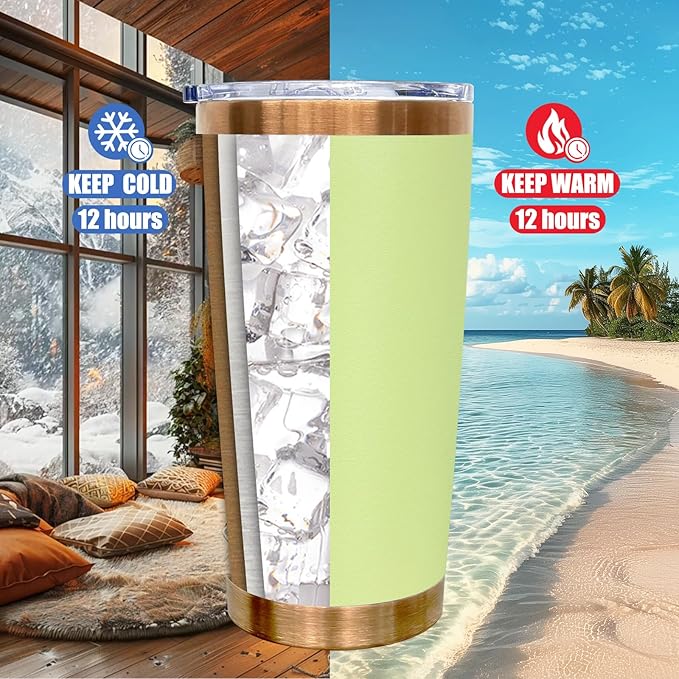 20 oz Tumbler Stainless Steel Tumbler with Lid and Straw, Double Wall Vacuum Insulated Travel Coffee Mug for Laser Engrave, Powder Coated Cup for Hot and Cold Drinks (Avocado Green,1 pack)