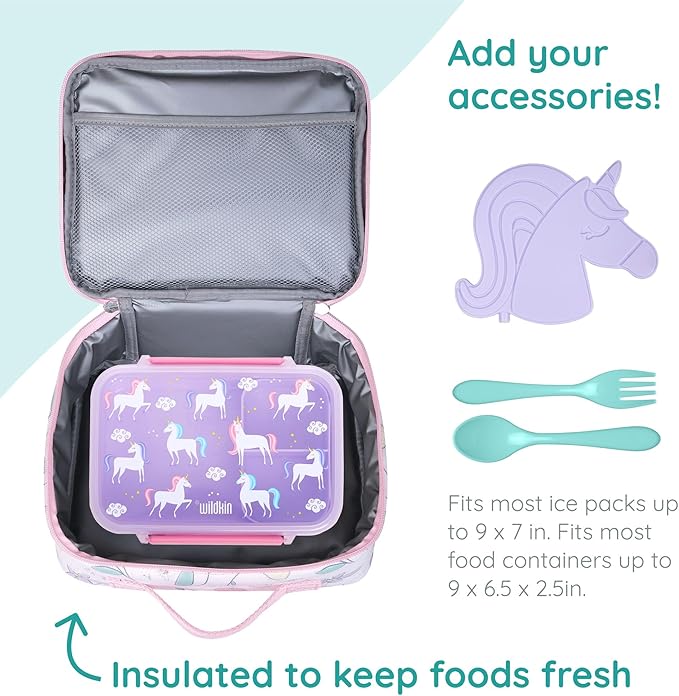 Wildkin JumpOff Jo Insulated Lunch Box – Durable, Reusable for Kids – Fairy Blossom