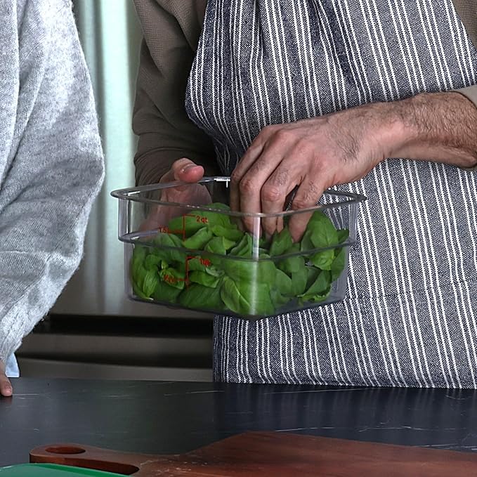 Cambro Food Storage Container - Classic Series Square - 2 QT (Quart) - Commercial Grade for Food Prep (Clear)