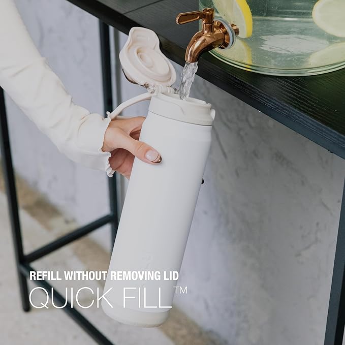 ZULU Powerfill Pro 32oz Stainless Steel Water Bottle with Quick Fill Lid, Triple Walled Vacuum Insulated Metal, Leak Proof Locking Lid, Sip and Chug, Reusable BPA Free, Amethyst