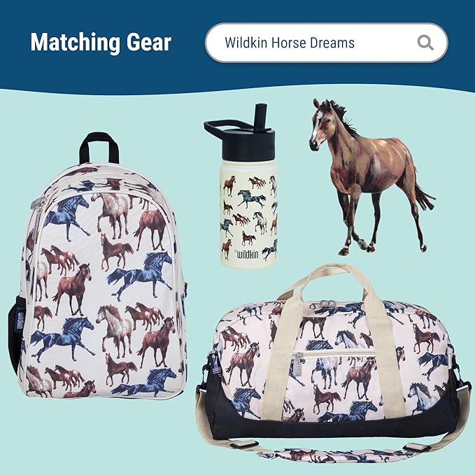 Wildkin Kids Insulated Lunch Bag – Reusable, Ideal for Hot/Cold Snacks, School & Travel - Horse Dreams