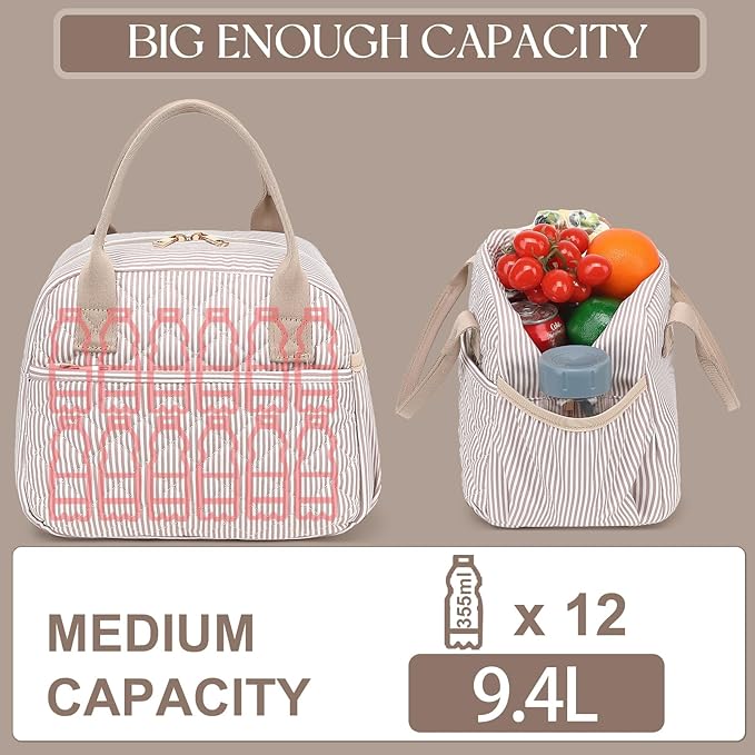 CAMTOP Lunch Box for Women Men Insulated Lunch Bag Lunch Tote Bag Leakproof Thermal Cooler Large Capacity for Travel Work School Picnic