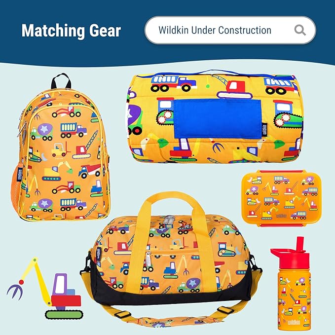 Wildkin Kids Insulated Lunch Bag – Reusable, Ideal for Hot/Cold Snacks, School & Travel - Under Construction