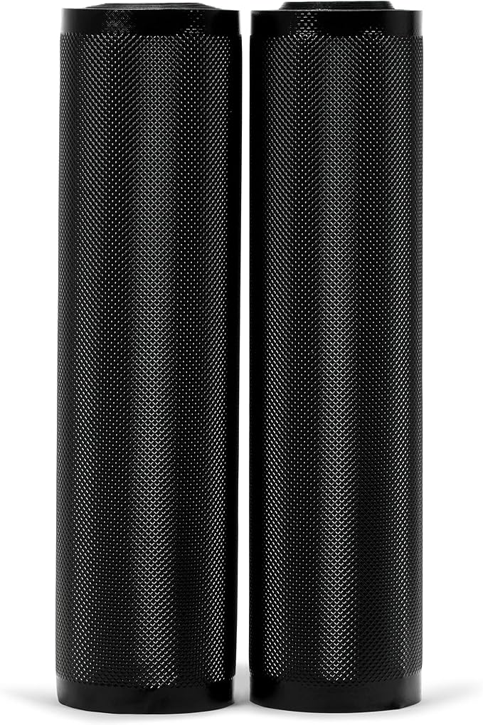 Vacuum Seal Rolls 11" x 25' 2 Pack (50 Feet Total) (Black and Black) 5.5 Mil - BPA Free Commerical Grade Food Saver for Storage, Sous Vide, and Meal Prep Sealer Bag
