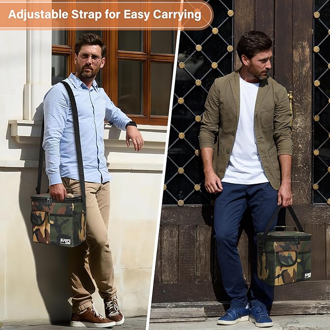 Tirrinia Insulated Large Lunch Bag for Women Men, Leakproof Lunch Box Containers for Adults, Work, School, Soft Lunchbox for Kids, Boys, Adult Cooler Bag for Picnic, Hiking,Beach