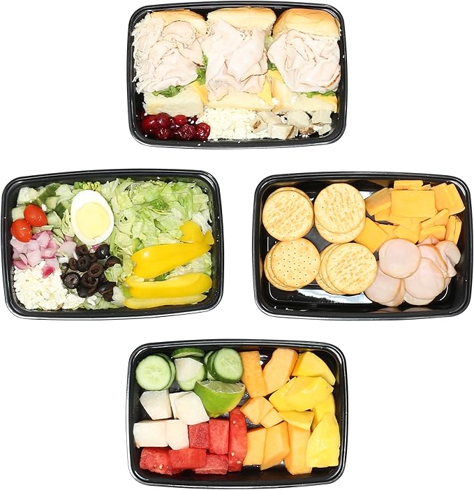 16 Pack - SimpleHouseware 1 Compartment Food Grade Meal Prep Storage Container Boxes, 28 Ounces