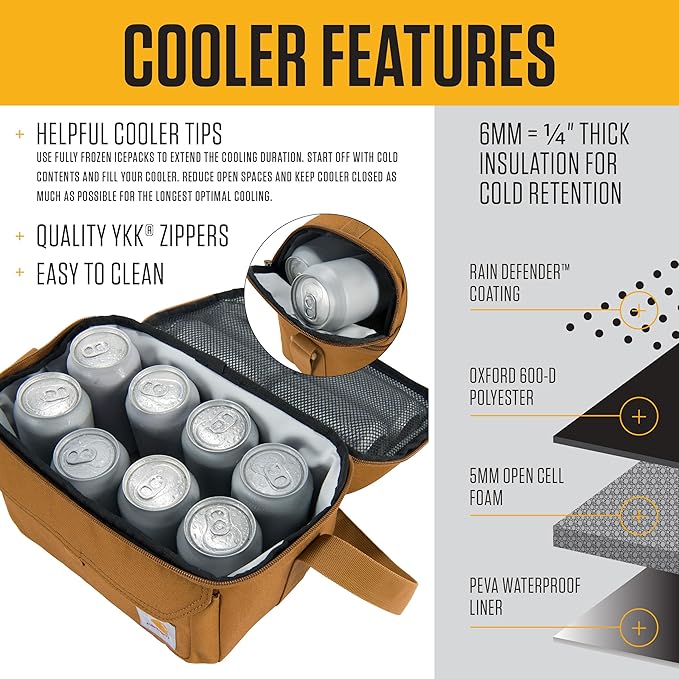 Carhartt 12 Can Two Compartment Lunch Box | Durable, Fully-Insulated Lunch Bag for Women & Men, Duck Blind Case, Large Lunchbox (Seabrook)