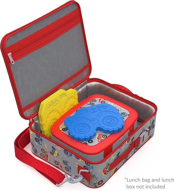 Bentgo Buddies Reusable Ice Packs - Slim Ice Packs for Lunch Boxes, Lunch Bags, and Coolers - Multicolored 4-Pack (Truck)