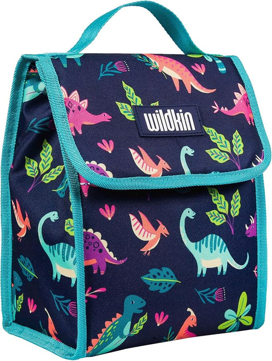 Wildkin Kids Insulated Lunch Bag – Reusable, Ideal for Hot/Cold Snacks, School & Travel - Darling Dinosaurs