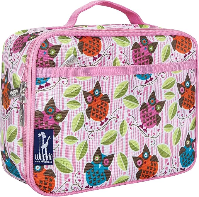 Wildkin Kids Insulated Lunch Box – Durable and Reusable for School & Travel - Owls