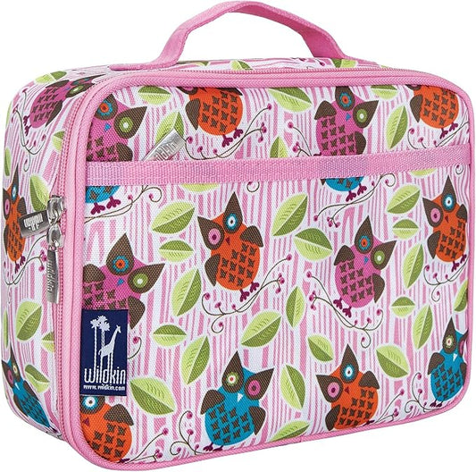 Wildkin Kids Insulated Lunch Box – Durable and Reusable for School & Travel - Owls