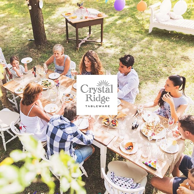 60 Pieces White Plastic Disposable Plates - Premium Heavy-Duty 30 Dinner Plates & 30 Salad Plates with Blue Rim Ideal for Party, Birthday and Special Events