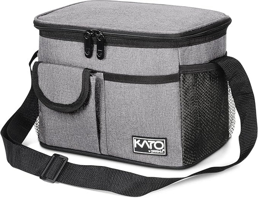 Tirrinia Insulated Lunch Bag for Women Men, Leakproof Lunch Box Containers for Adult, Work, School, Soft Lunchbox for Kids,Boys, Adult Cooler Bag for Picnic Hiking Beach,Gray