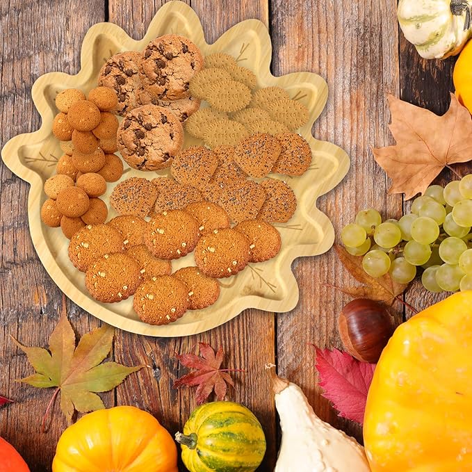 Turkey Plate, Bamboo Turkey Platter, Reusable Dessert Plate, Cute Dinner Plate, Funny Charcuterie Board, Novelty Solid Serving Tray, Birthday Party Decorations (11.4"x11.4"x0.6")