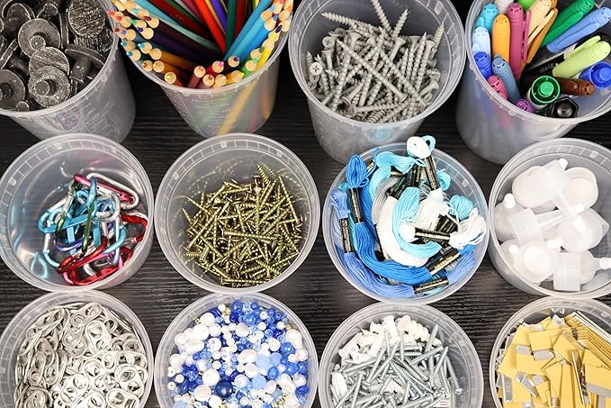 Zekii EXTRA THICK Deli Containers with Lids, Soup Containers w/Lids Airtight, 48Sets 8oz, Disposable, BPA Free, Takeout soup Cups, Meal Prep, Food Storage w/Measurements