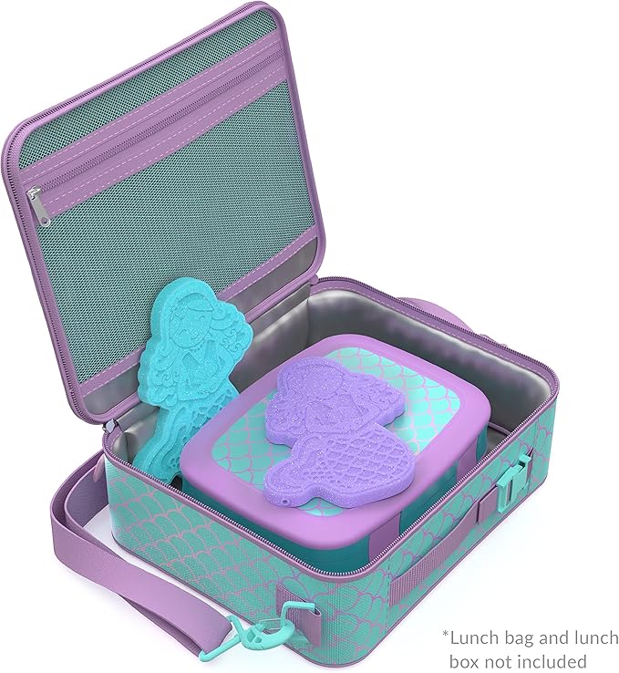 Bentgo Buddies Glitter Reusable Ice Packs - Slim Ice Packs for Lunch Boxes, Lunch Bags, and Coolers - Multicolored 4-Pack (Mermaid)