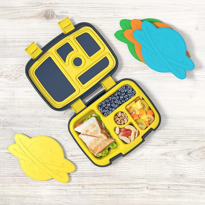 Bentgo Buddies Reusable Ice Packs - Slim Ice Packs for Lunch Boxes, Lunch Bags, and Coolers - Multicolored 4-Pack (Planet)