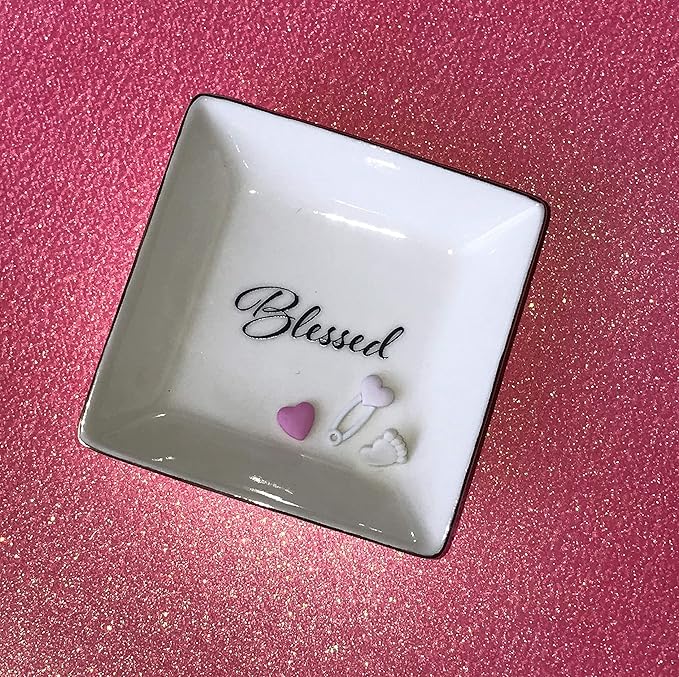 Simply Charmed Blessed Ceramic Jewelry Dish or Ring Holder - Religious Gift for Mother's Day, Confirmation or Baptism