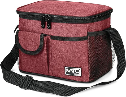 Tirrinia Insulated Lunch Bag for Women Men, Leakproof Lunch Box Containers for Adult, Work, School, Soft Lunchbox for Kids,Boys, Adult Cooler Bag for Picnic Hiking Beach,Red