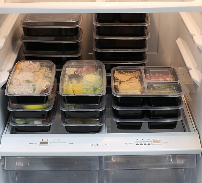 16 Pack - SimpleHouseware 1 Compartment Food Grade Meal Prep Storage Container Boxes, 28 Ounces